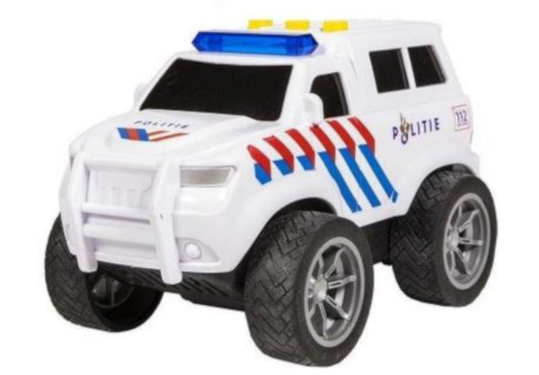 politieauto met licht & geluid junior 18 x 10,5 cm wit - ToyRunner