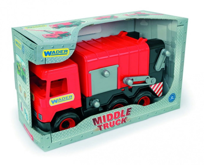 speelgoed Vuilniswagen rood 43 cm - ToyRunner